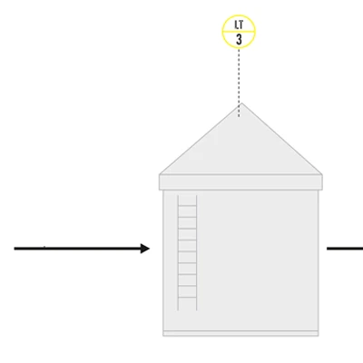 Schemat - pomiar poziomu dozowanego substratu w biogazowni