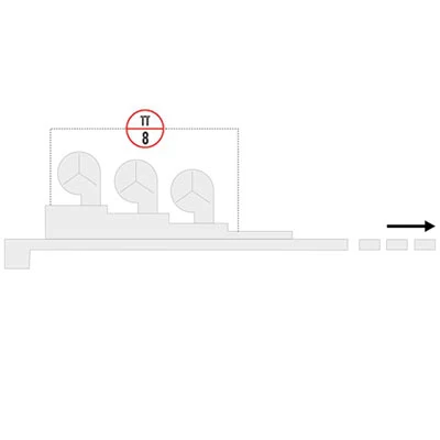 Schemat - pomiar rozkładu temperatury wstęgi szkła Schemat - pomiar rozkładu temperatury wstęgi szkła