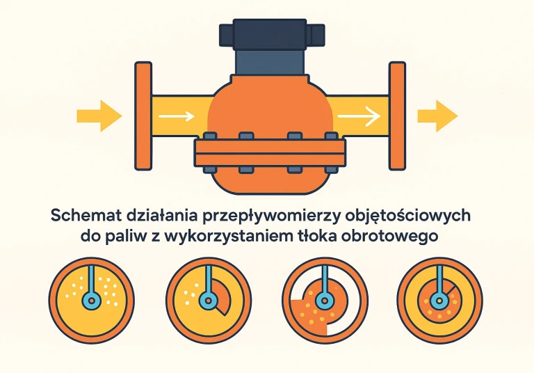 Schemat działania przepływomierzy objętościowych do paliw Schemat działania przepływomierzy objętościowych do paliw