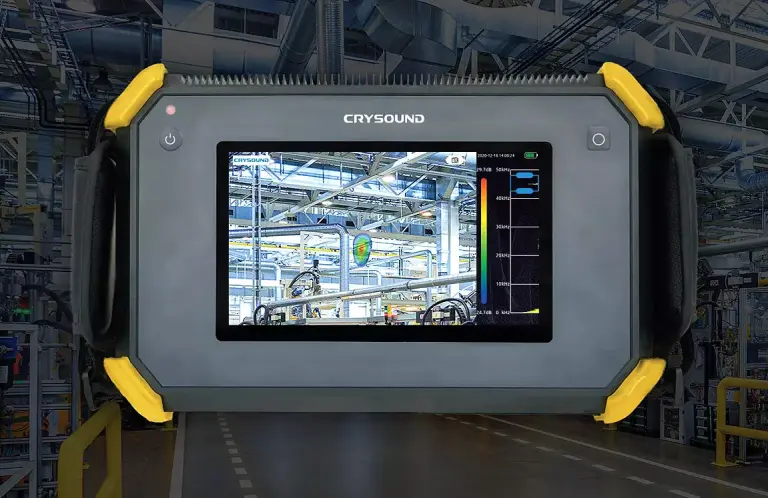 Wyciek sprężonego powietrza zobrazowany na kamerze akustycznej