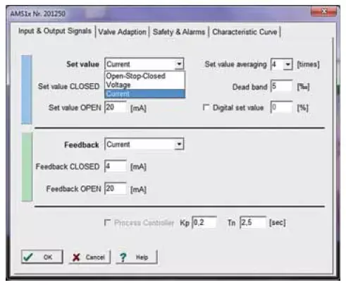 Ustawienie sygnału we/wy siłownika elektrycznego