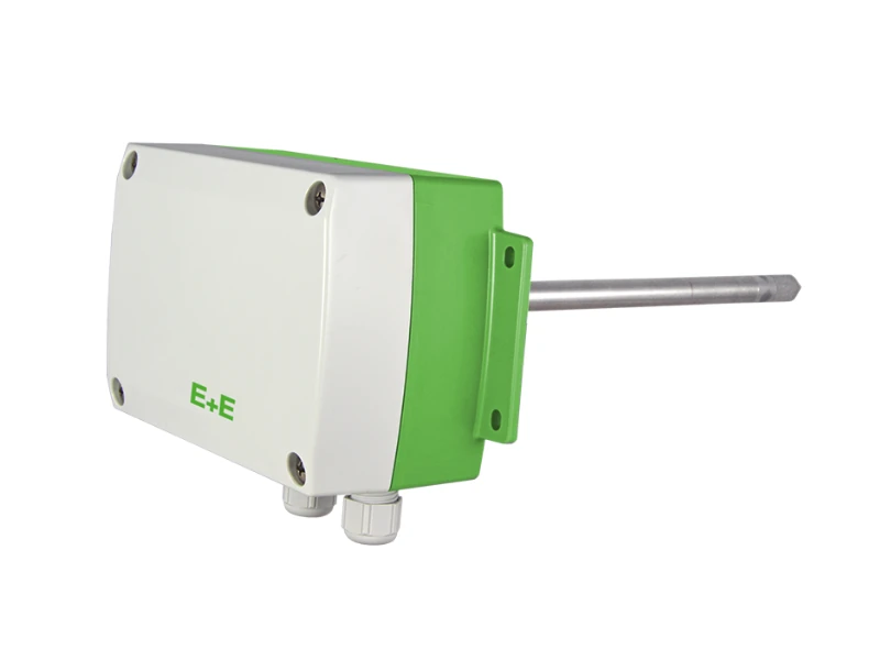 Przemysłowy przetwornik wilgotności i temperatury EE310-T5 dla wysokich temperatur do 200°C w wersji kanałowej