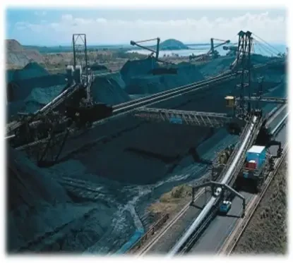 Składowisko pryzmy węgla