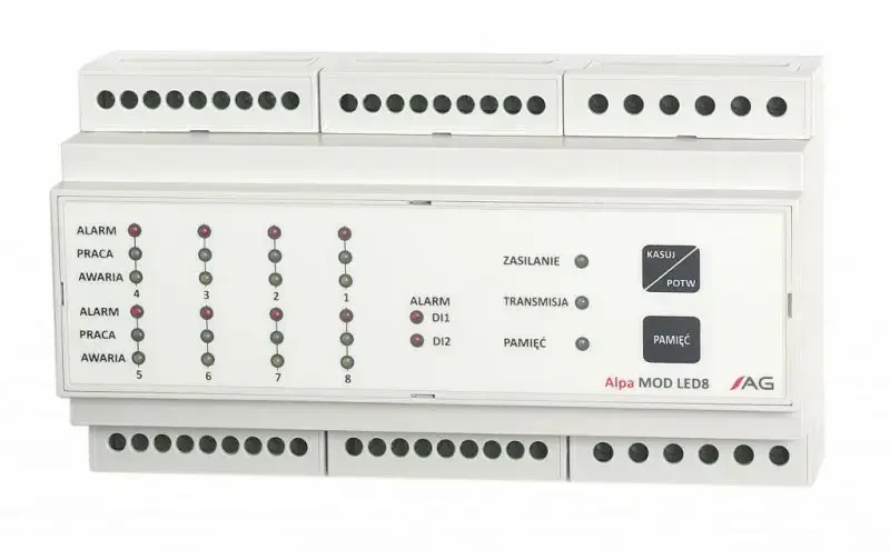 Ośmiokanałowa centrala detekcyjno-alarmowa JS Alpa MOD LED8
