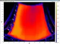 Rozkład temperatury termowizyjny -termoforming