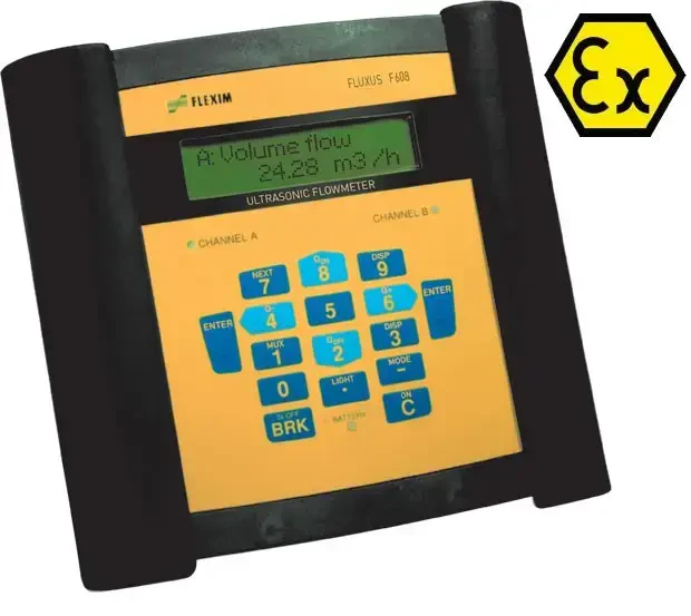 Przenośny przepływomierz bezinwazyjny do cieczy Fluxus F608 Ex