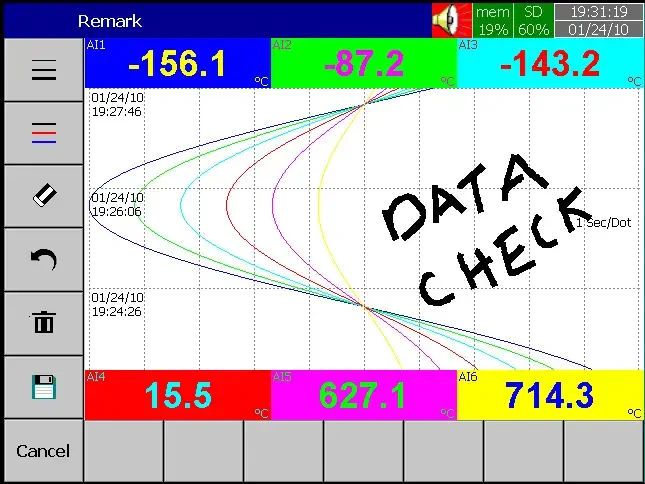 Opis danych z rejestratora cyfrowego PR20