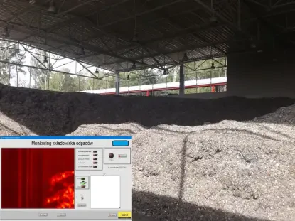 Kamera termowizyjna do pomiaru temperatury składowisk odpadów komunalnych paliwa alternatywnego RDF PASr Pasi