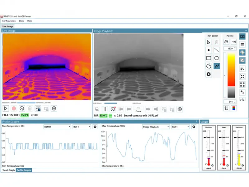 Obraz termiczny i wizyjny w czasie rzeczywistym z pomiarem rozkładu temperatury - Oprogramowanie IMAGEPro z kamery NIR B 2K Glass Obraz termiczny i wizyjny w czasie rzeczywistym z pomiarem rozkładu temperatury - Oprogramowanie IMAGEPro z kamery NIR B 2K Glass