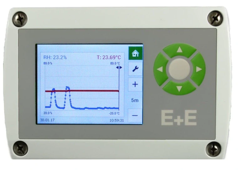 Przemysłowy przetwornik wilgotności i temperatury EE310 dla wysokich temperatur do 200°C