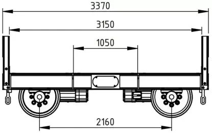 Wymiary wózka kolejowego Wymiary wózka kolejowego